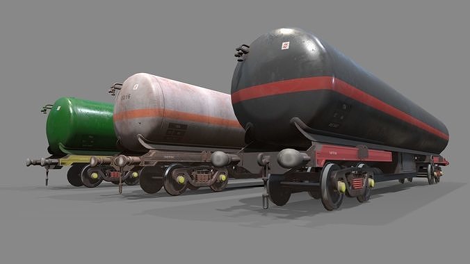 Double Bogie TEA Wagon Low-poly 3D model