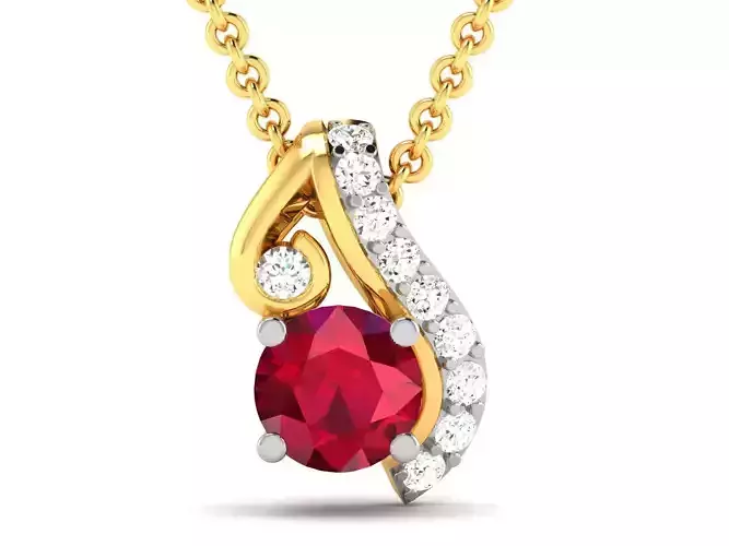 Solitaire Women Pendant 3DM STL OBJ FBX Render Details