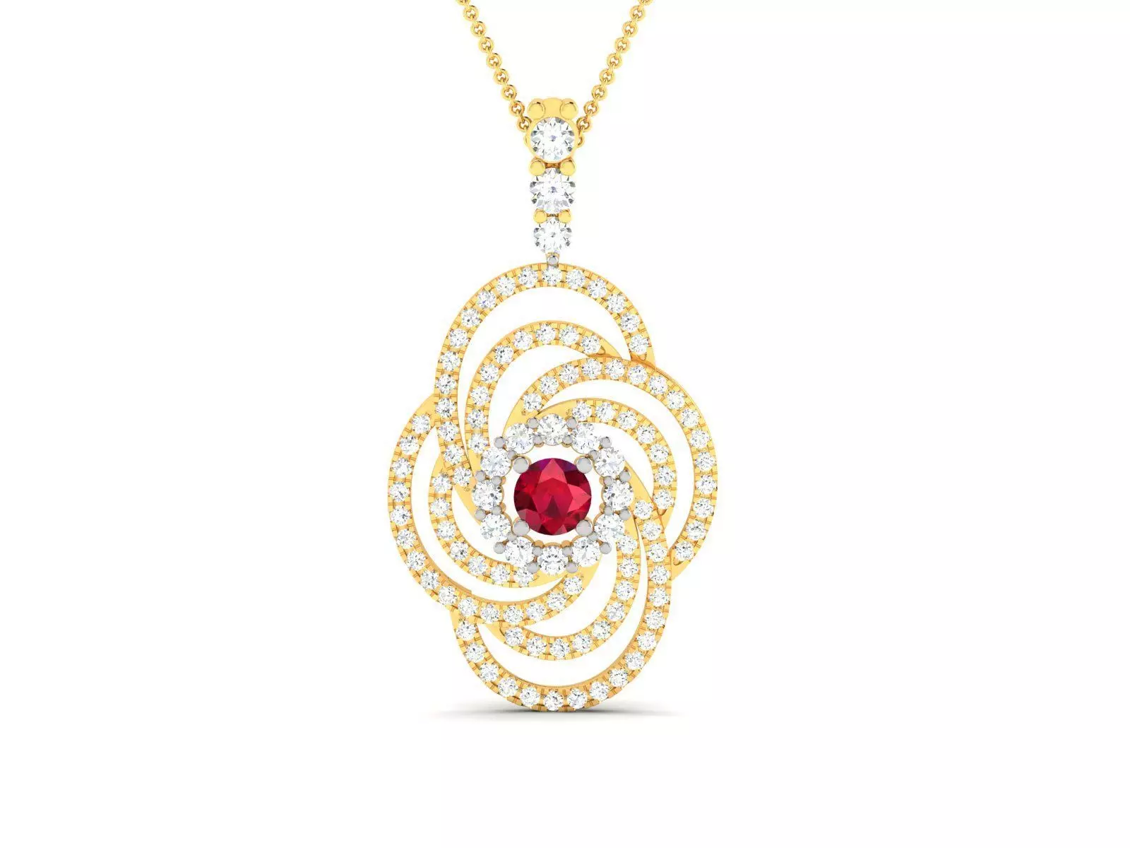 Solitaire Women Pendant 3DM STL OBJ FBX Render Details 3D print model