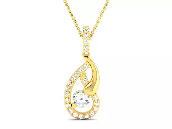 Solitaire Women Pendant 3DM STL OBJ FBX Render Details