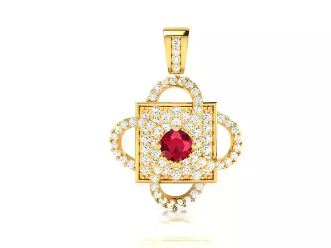 Solitaire Women Pendant 3DM STL OBJ FBX Render Details