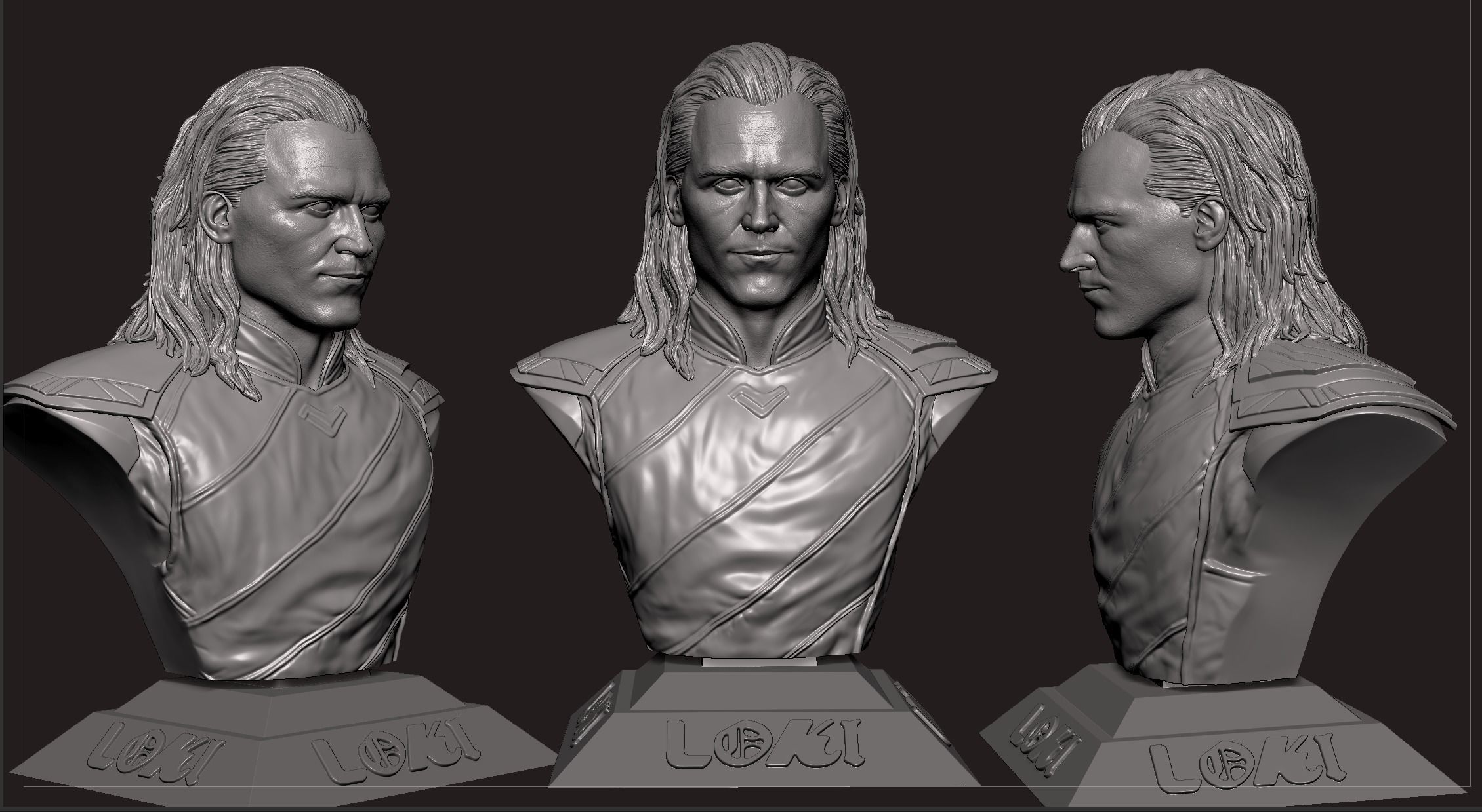 Loki- Tom Hiddleston Bust 3D print model_6