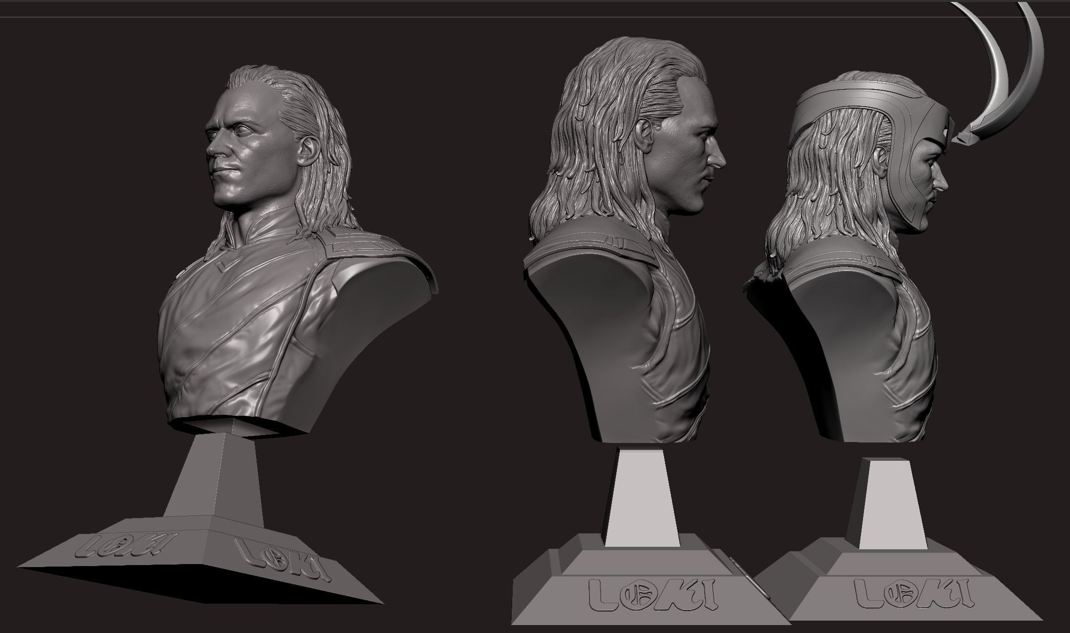 Loki- Tom Hiddleston Bust 3D print model_10