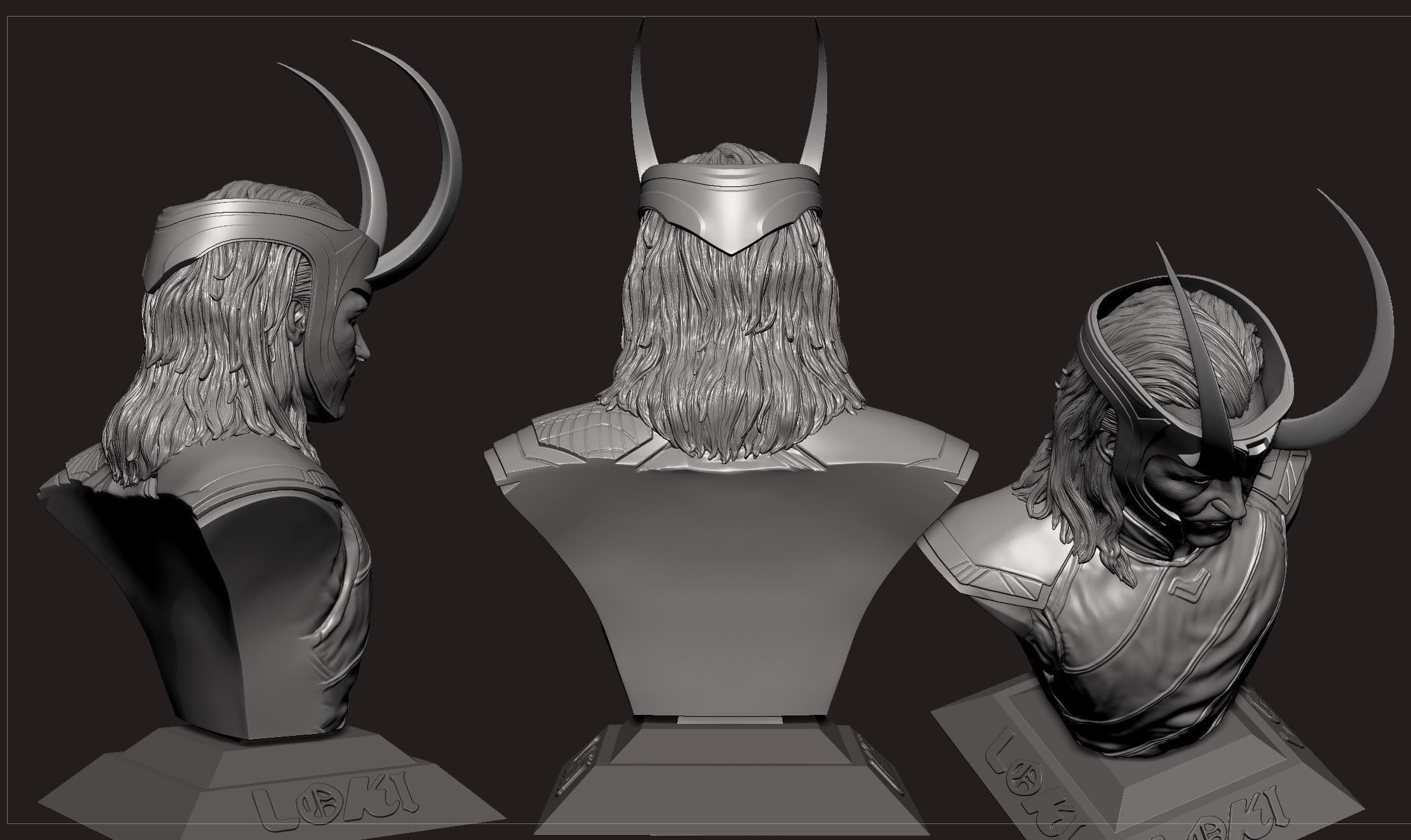 Loki- Tom Hiddleston Bust 3D print model_9