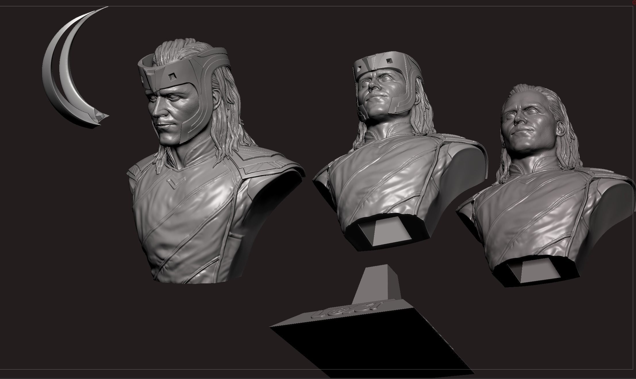 Loki- Tom Hiddleston Bust 3D print model_11