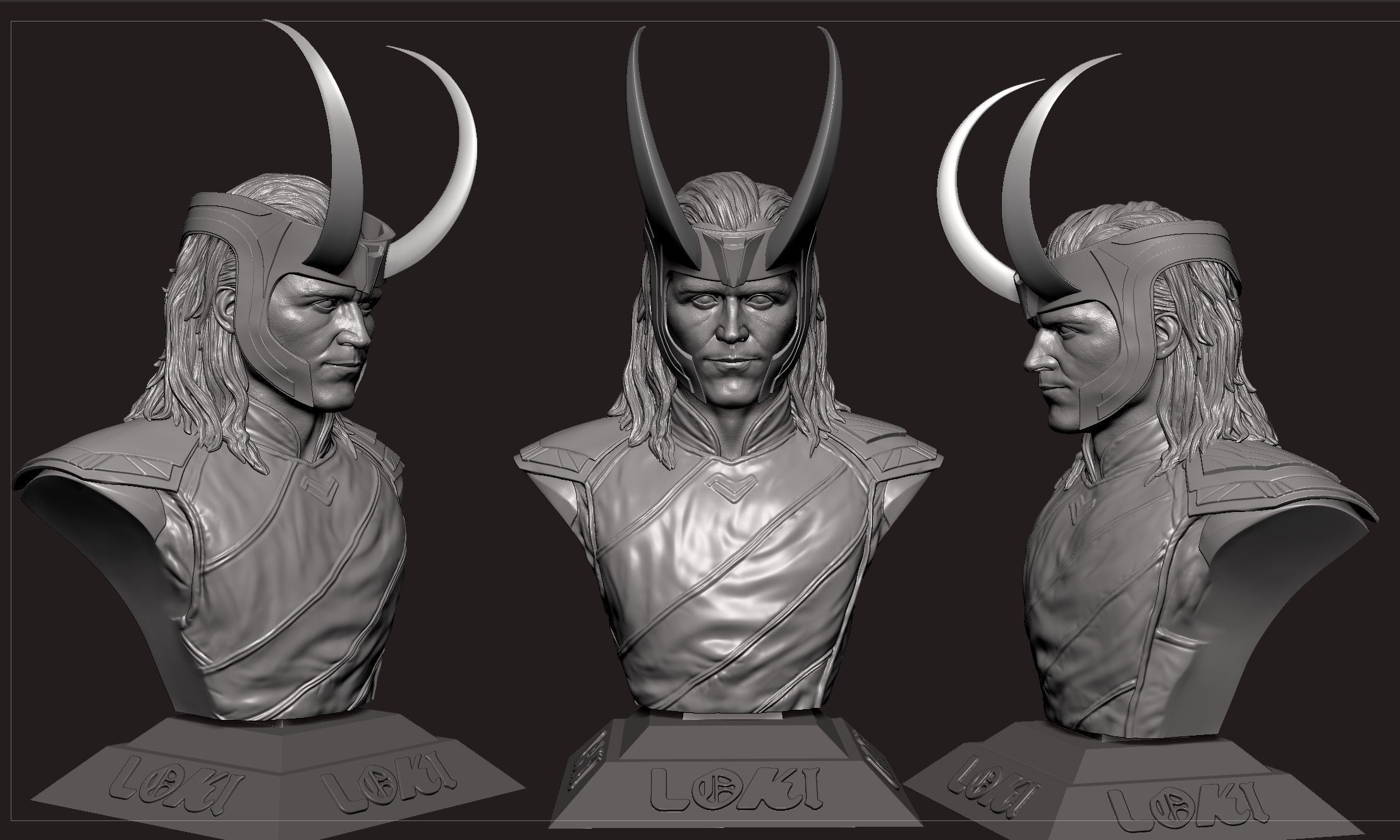 Loki- Tom Hiddleston Bust 3D print model_8