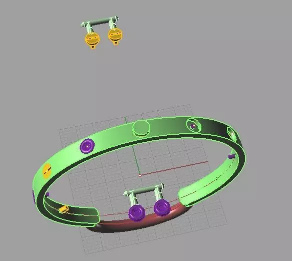 CG353 bracelet with buttons 3D print model
