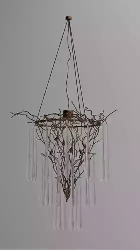 Chandelier with branches hanging from it