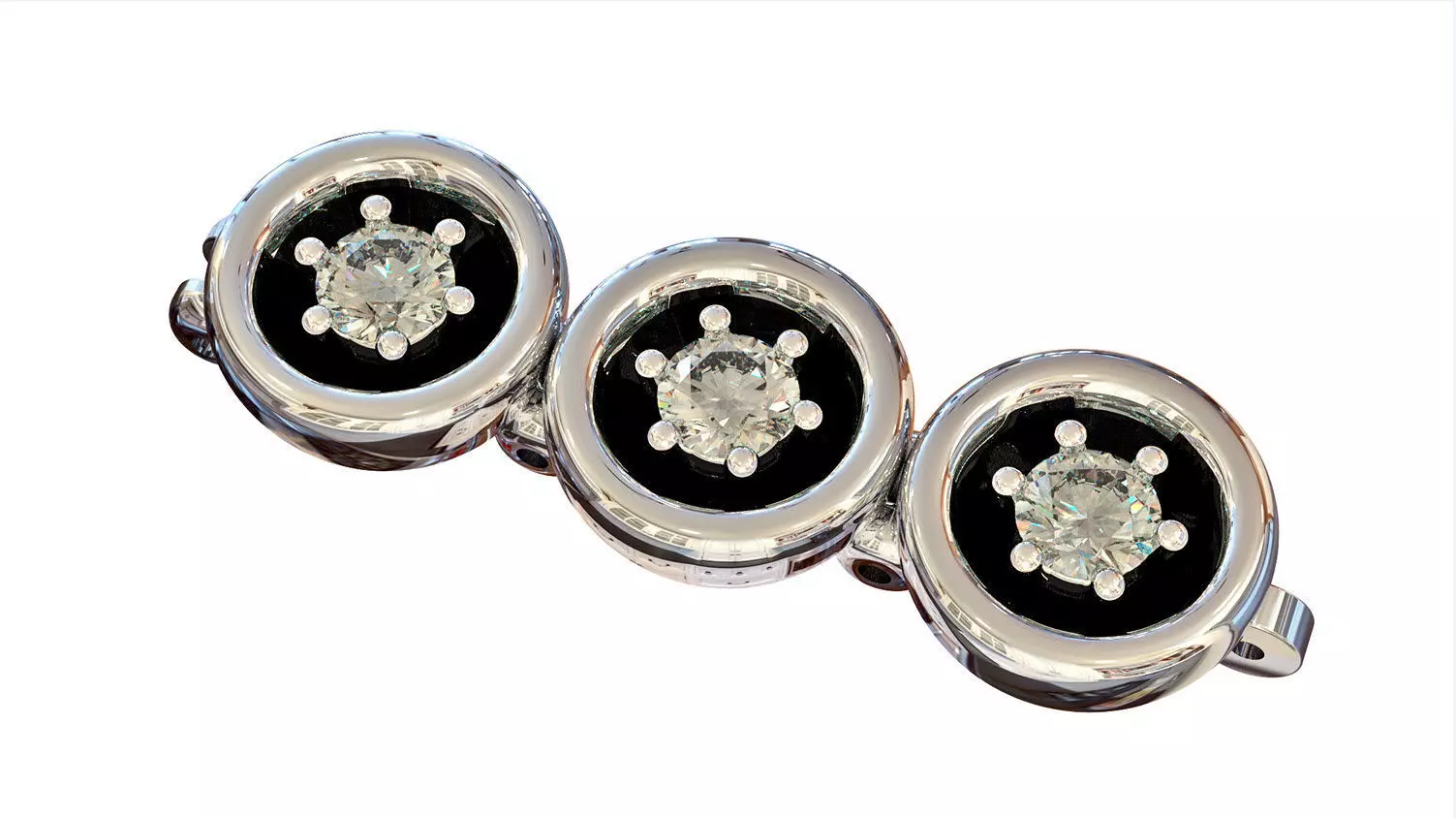 CG354 onyx and diamond cufflinks 3D print model_0