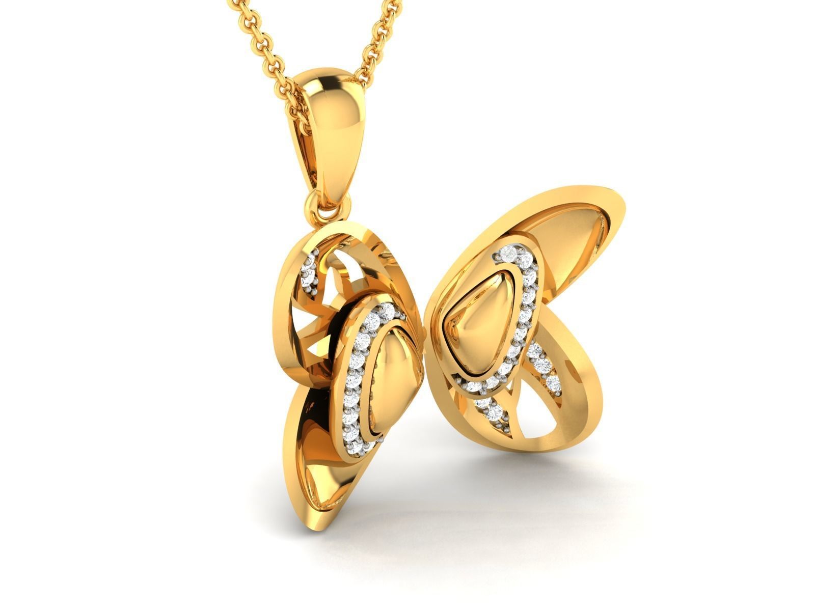 Butterfly Pendant 3DM STL OBJ FBX Render Details 3D print model_2