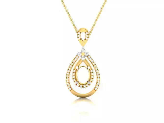Solitaire Women Pendant 3DM STL OBJ FBX Render Details
