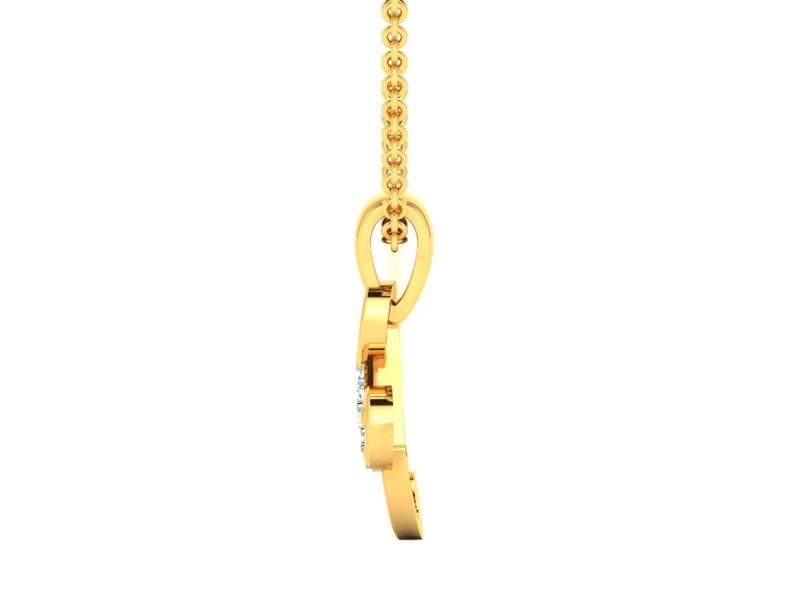 Solitaire Women Pendant 3DM STL OBJ FBX Render Details 3D print model_3