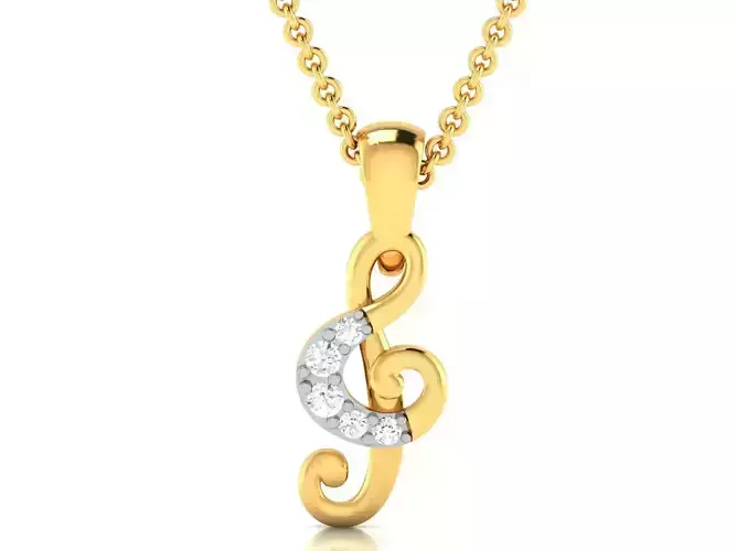 Solitaire Women Pendant 3DM STL OBJ FBX Render Details