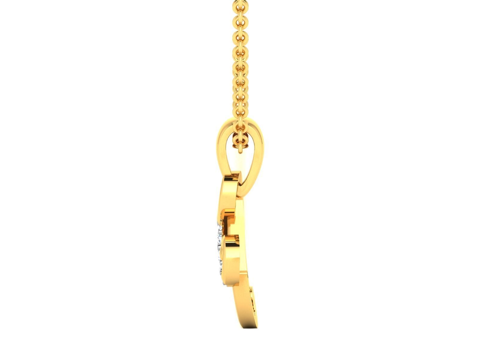 Solitaire Women Pendant 3DM STL OBJ FBX Render Details 3D print model_2