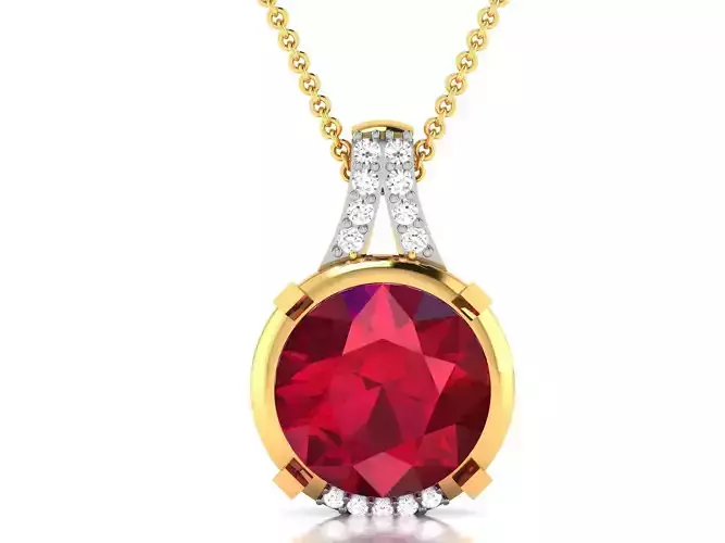 Solitaire Women Pendant 3DM STL OBJ FBX Render Details