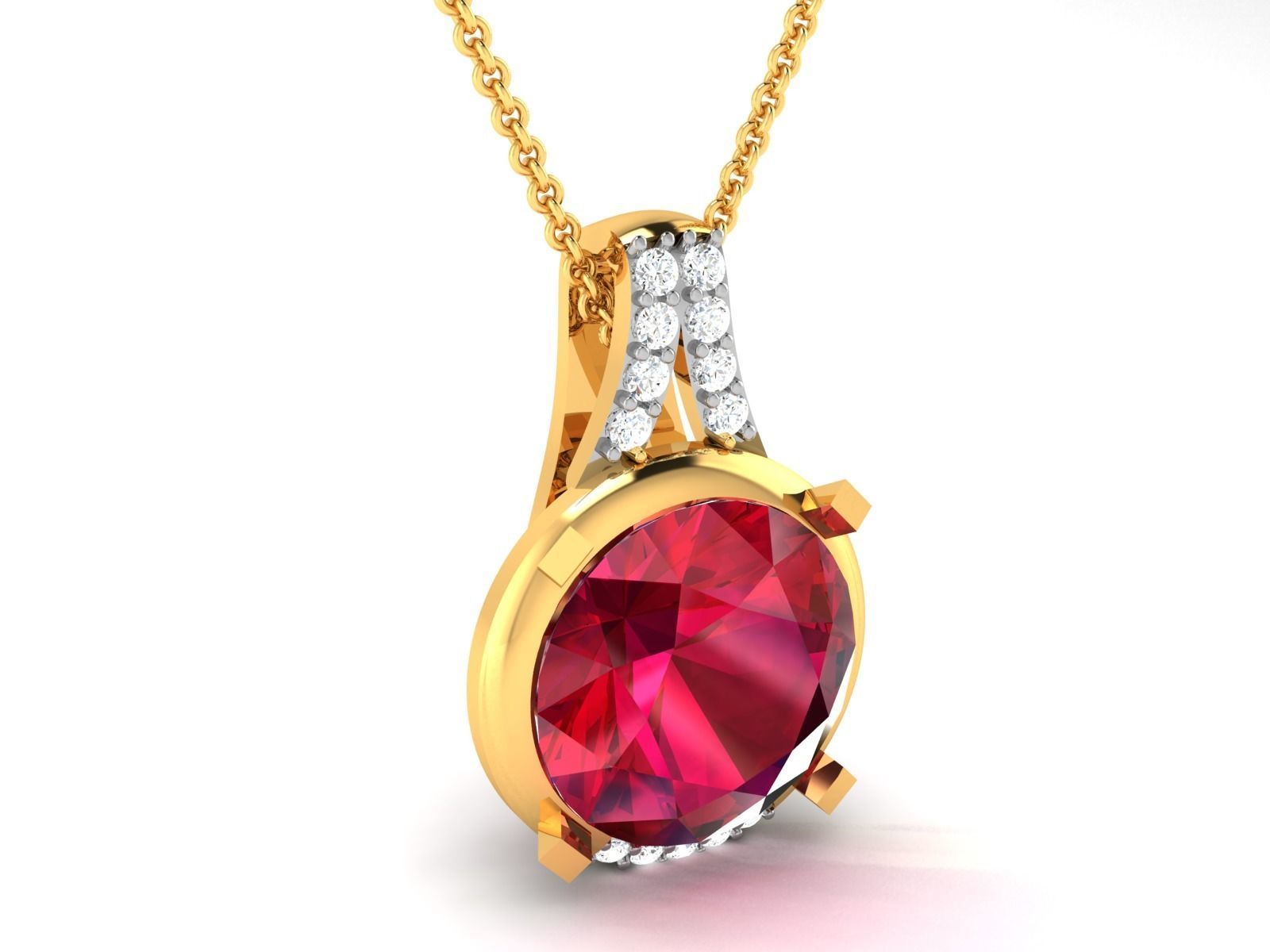 Solitaire Women Pendant 3DM STL OBJ FBX Render Details 3D print model_5