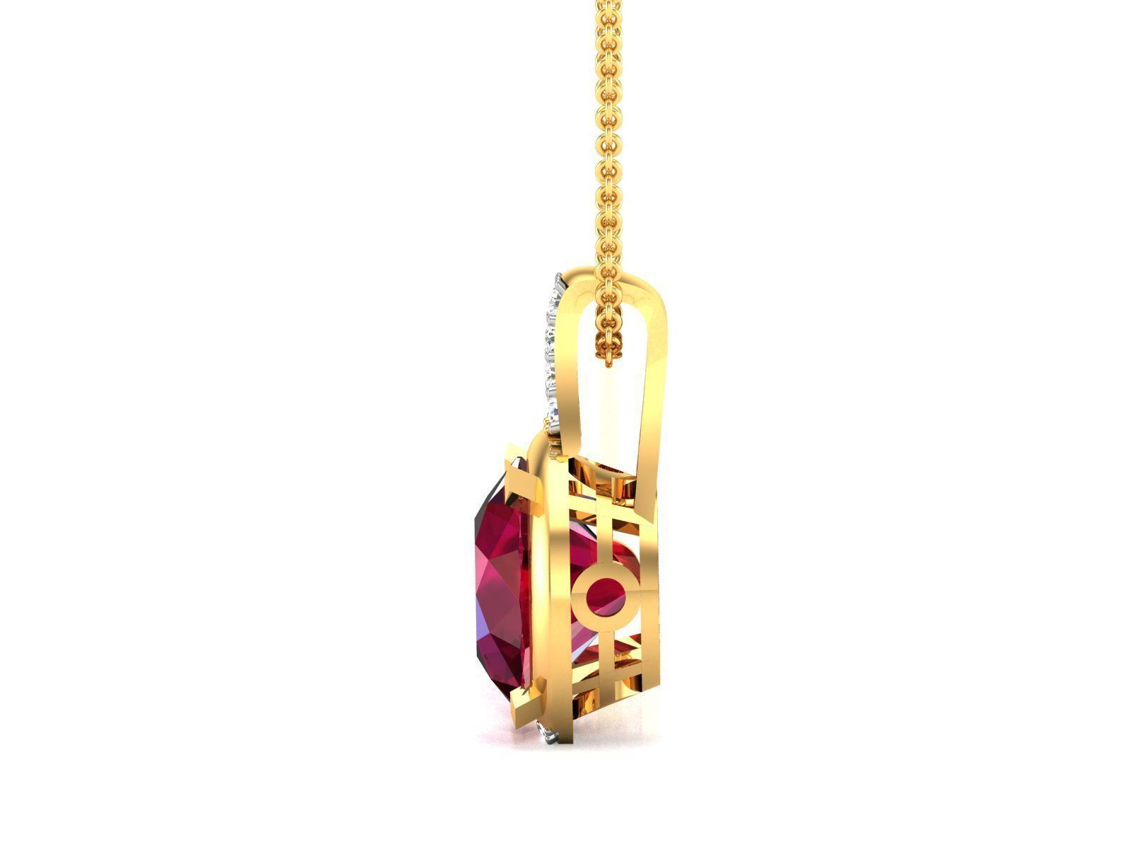 Solitaire Women Pendant 3DM STL OBJ FBX Render Details 3D print model_2
