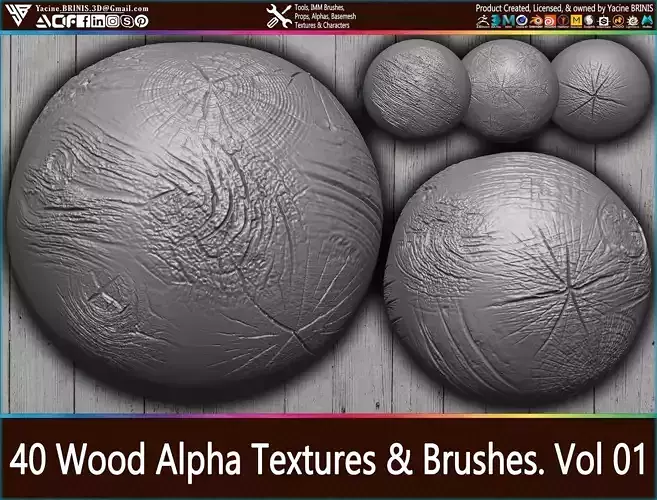 40 VDM Wood Brushes for ZBrush Vol 01