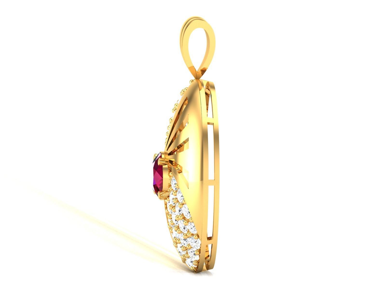 Solitaire Women Pendant 3DM STL OBJ FBX Render Details 3D print model_11