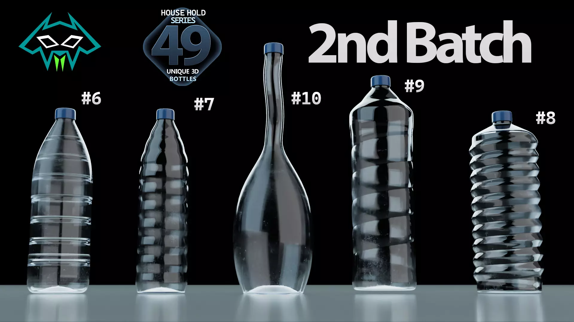 House Hold Series - 49 Unique 3D Bottles - 2nd Batch  Low-poly 3D model_0