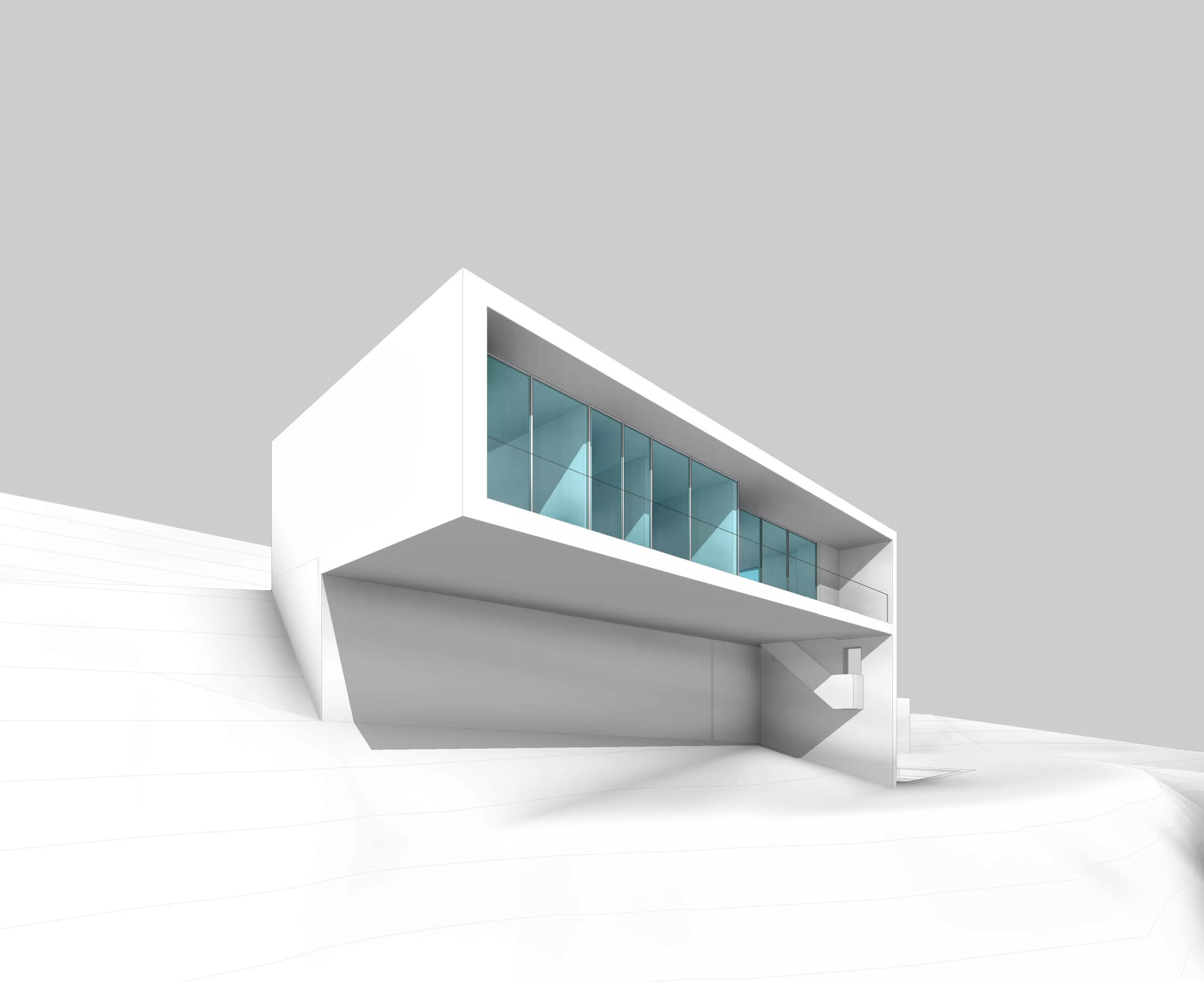 House on the cliff Fran Silvestre 3D model_0