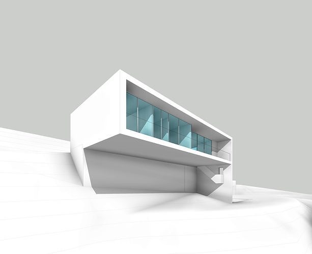 House on the cliff Fran Silvestre 3D model