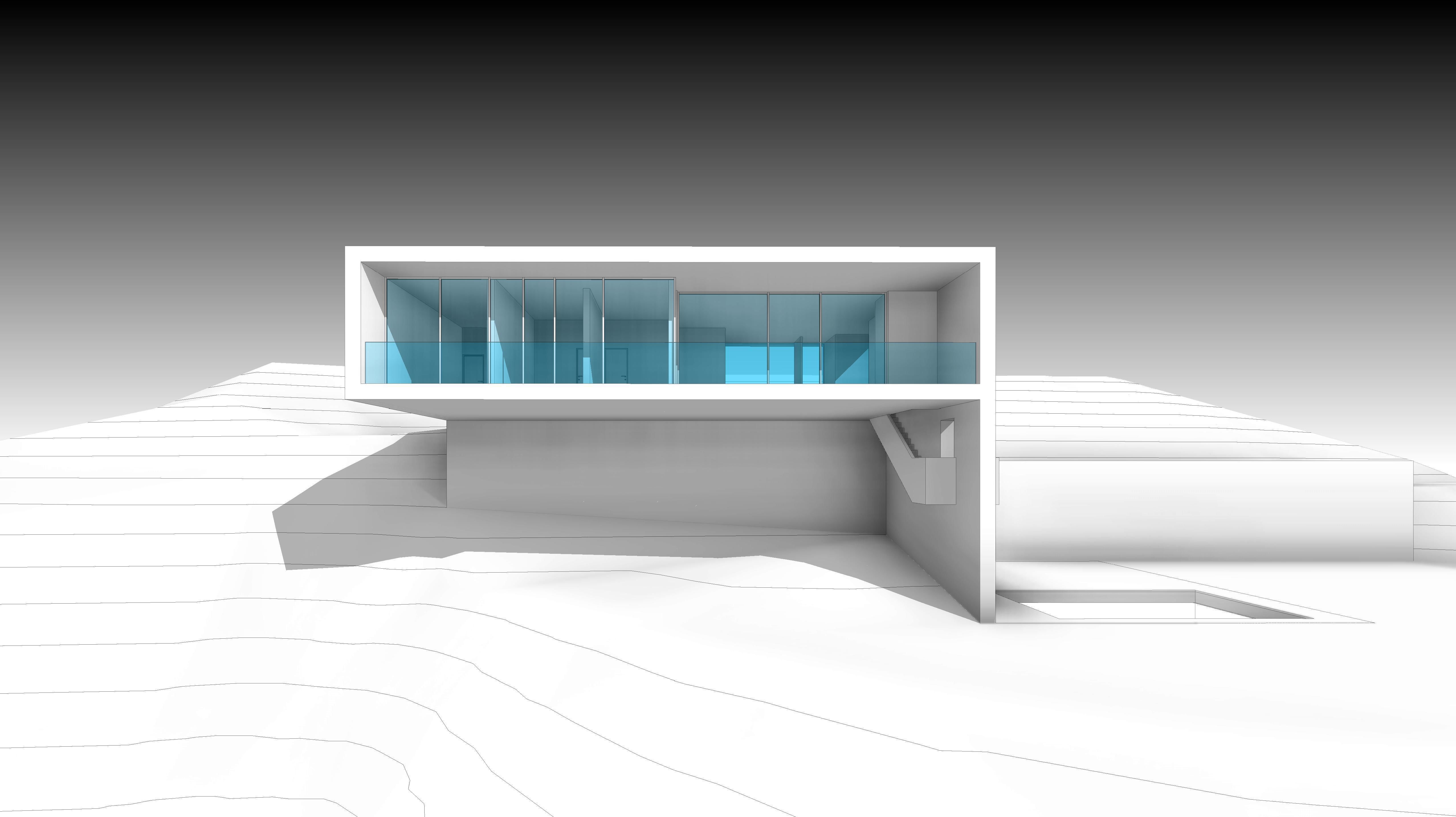 House on the cliff Fran Silvestre 3D model_1