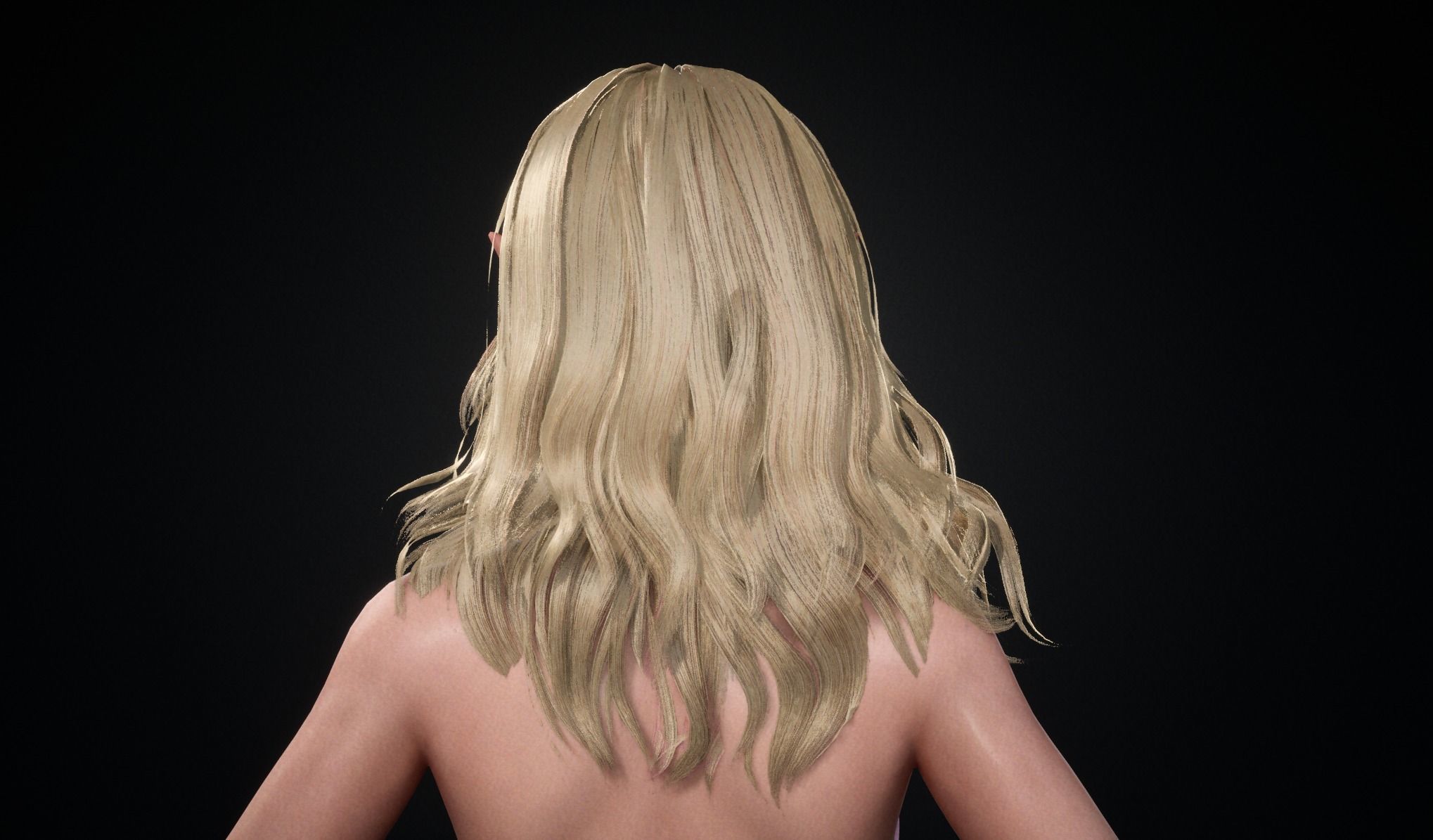 Realtime Long Hair - Game-Ready Low-poly 3D model_20