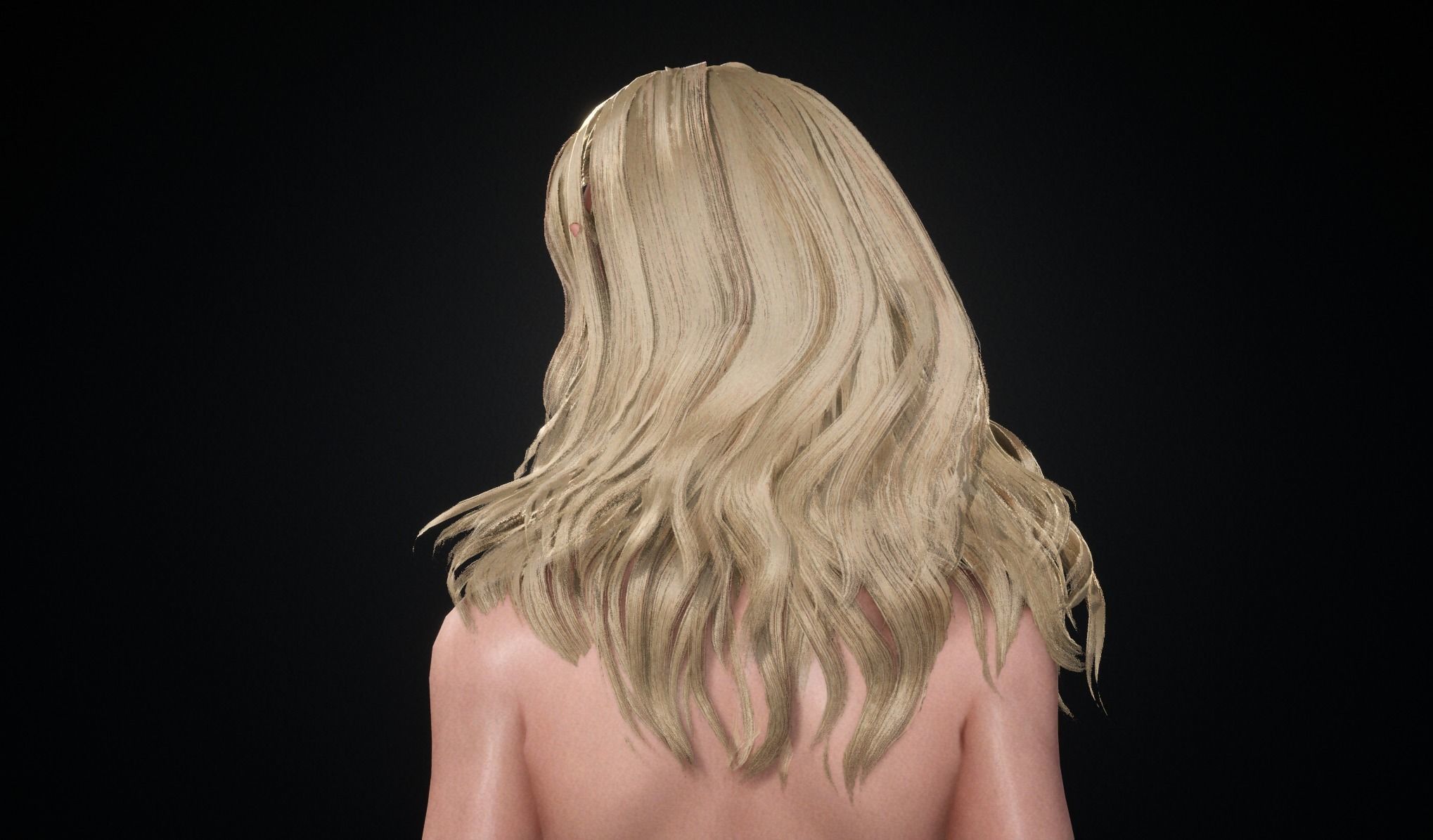 Realtime Long Hair - Game-Ready Low-poly 3D model_13