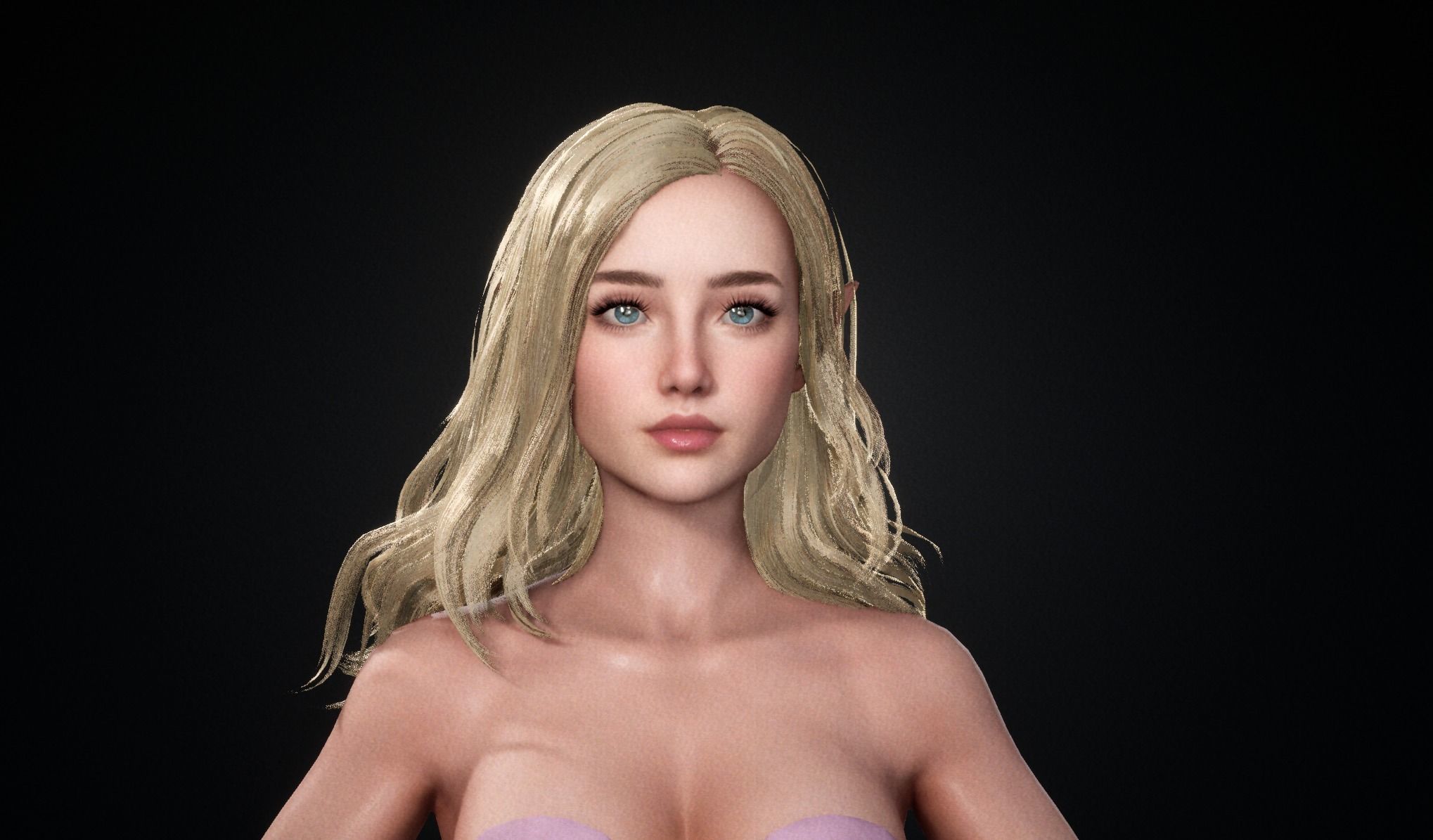 Realtime Long Hair - Game-Ready Low-poly 3D model_17