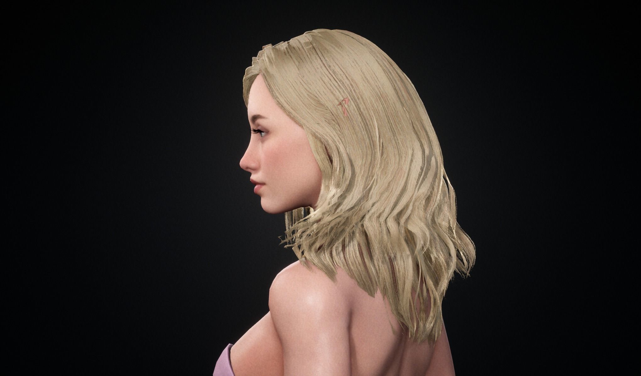Realtime Long Hair - Game-Ready Low-poly 3D model_12