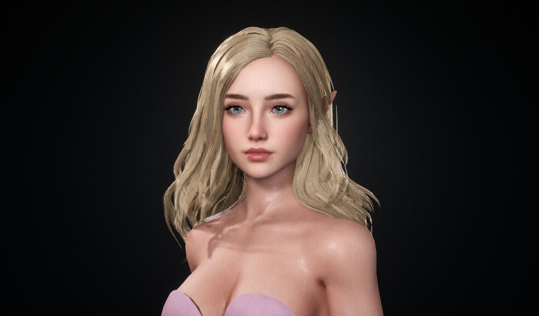 Realtime Long Hair - Game-Ready Low-poly 3D model_8