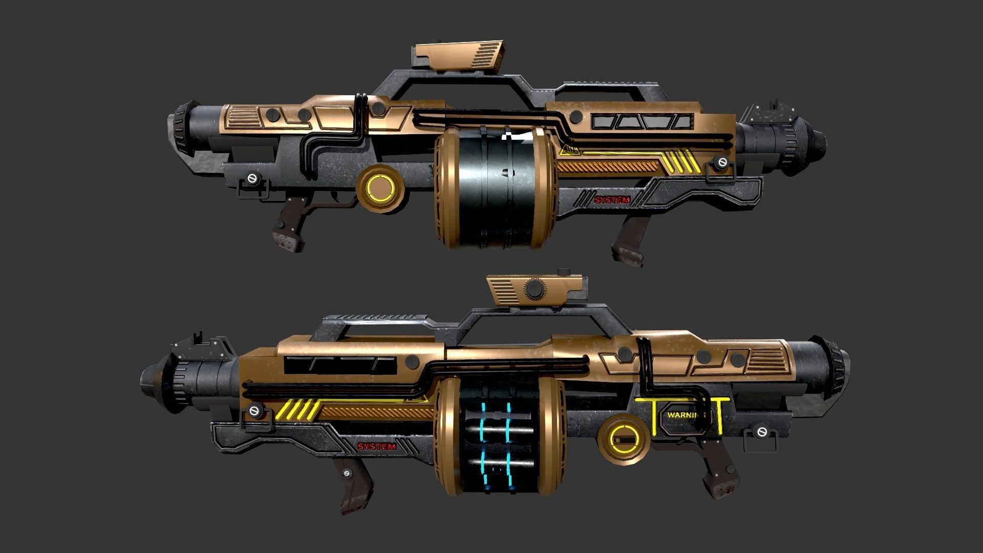 Sci-Fi Gunade  Low-poly 3D model_6