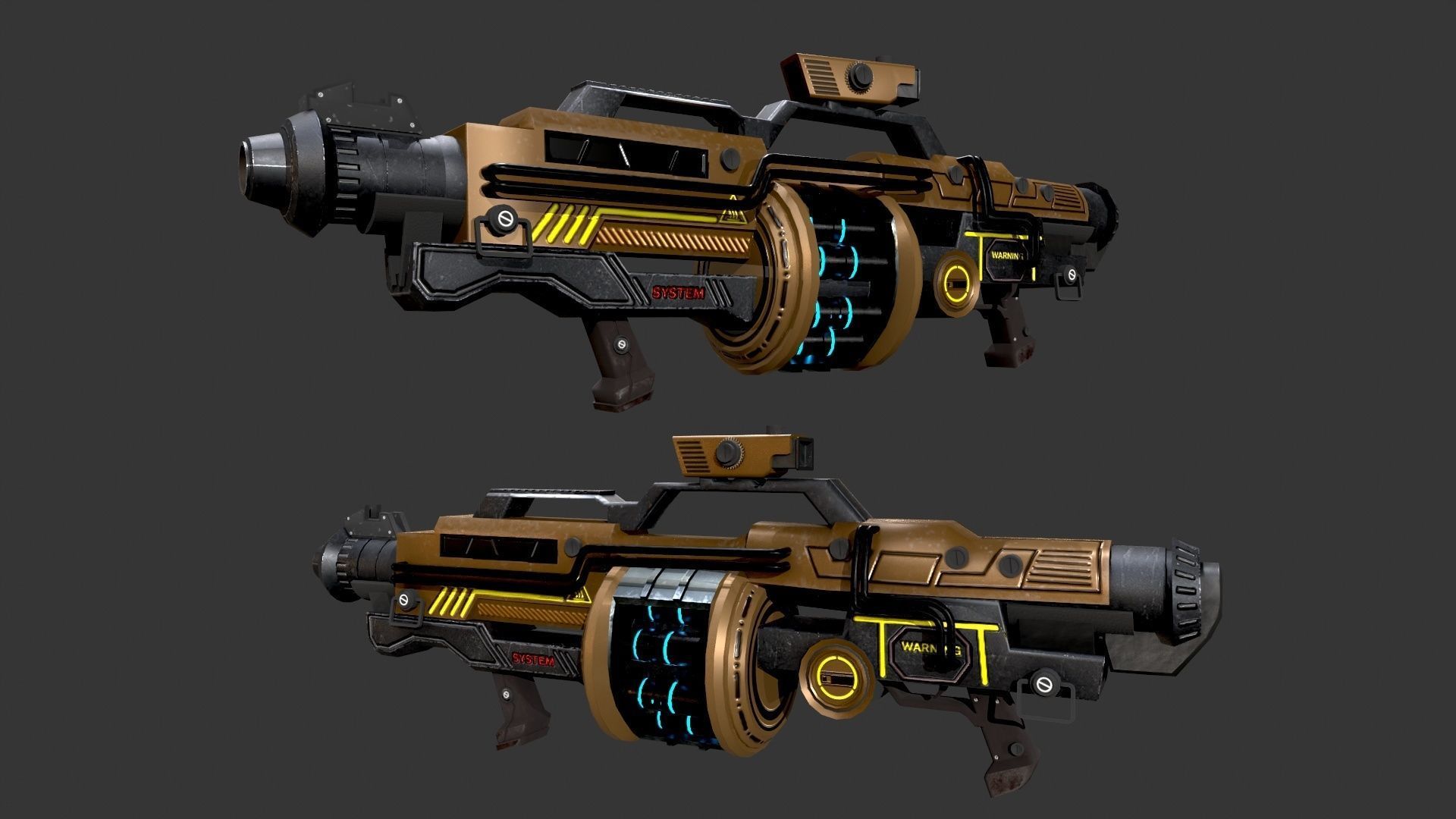 Sci-Fi Gunade  Low-poly 3D model_5