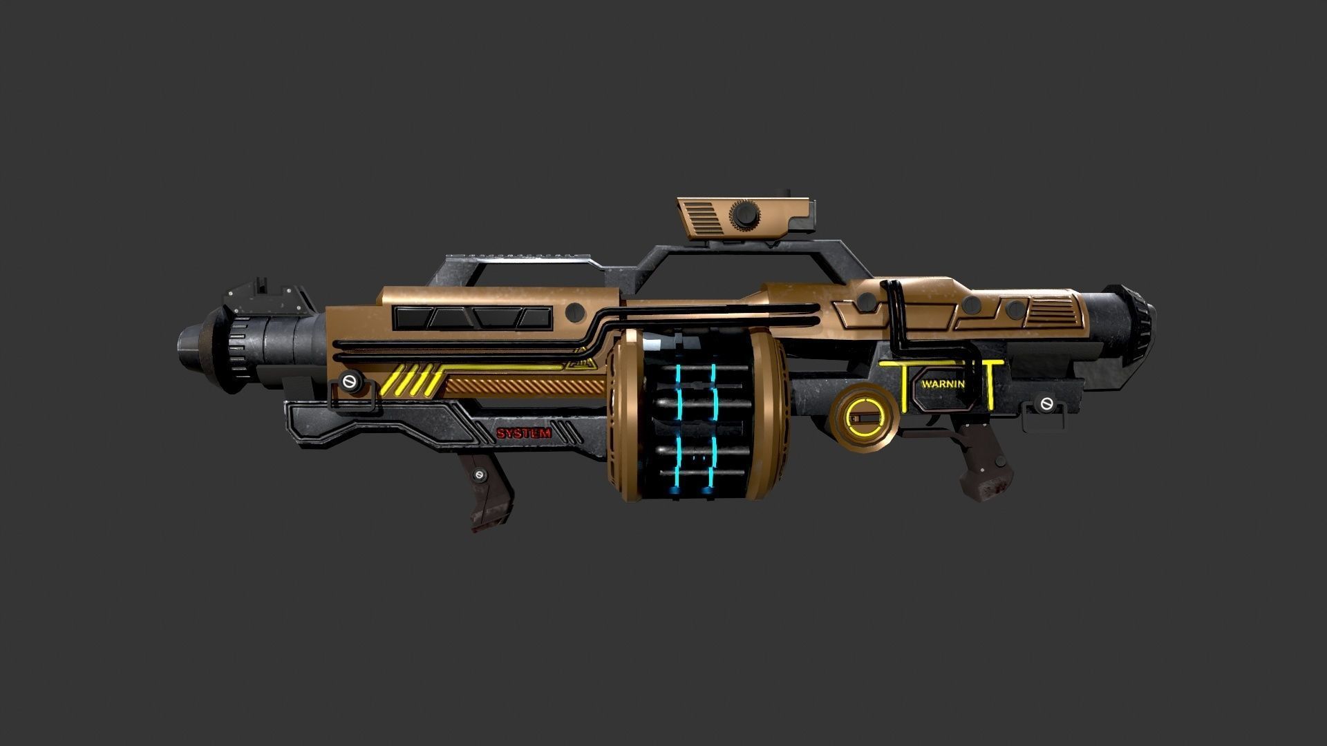 Sci-Fi Gunade  Low-poly 3D model_1