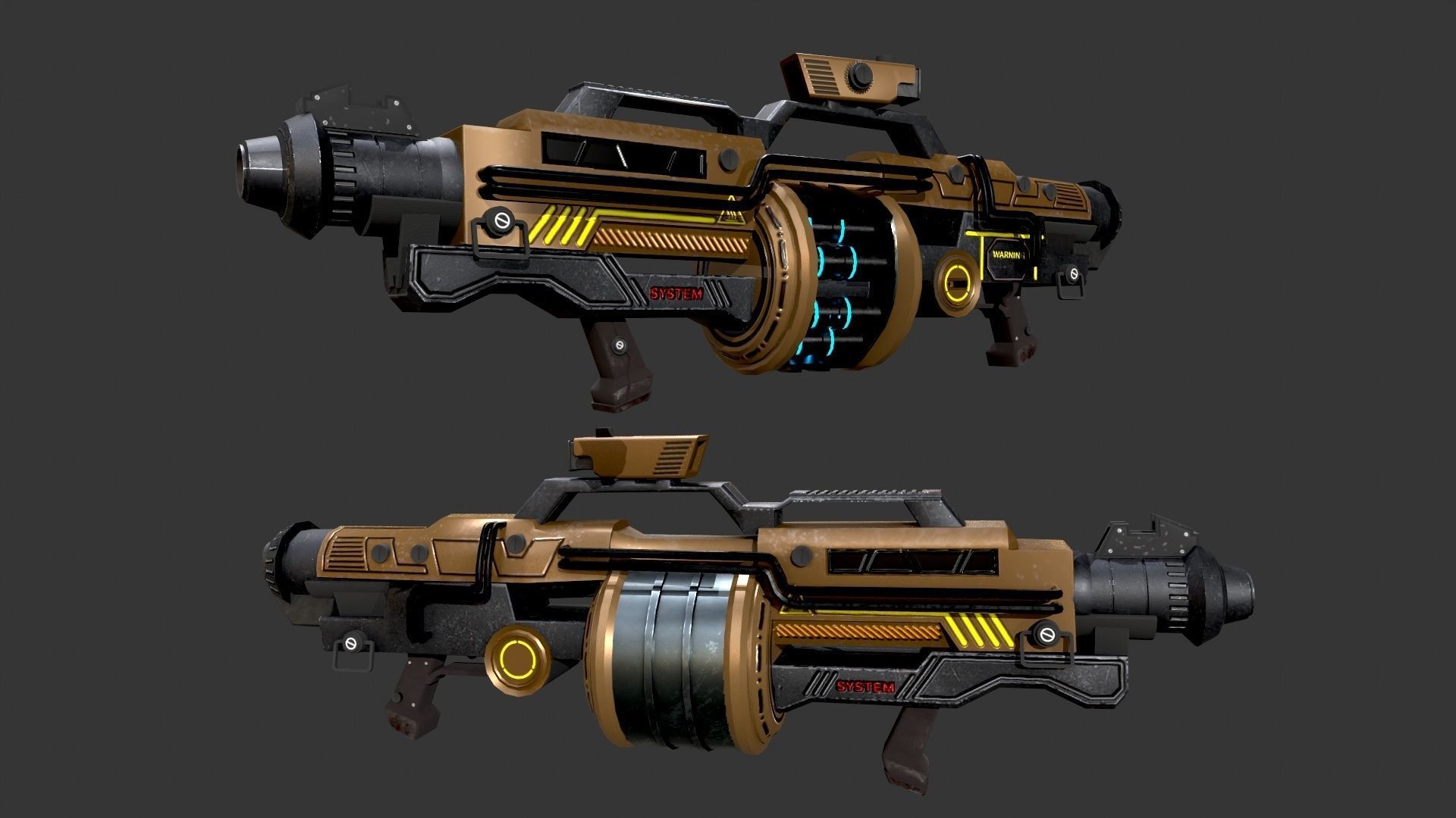 Sci-Fi Gunade  Low-poly 3D model_4