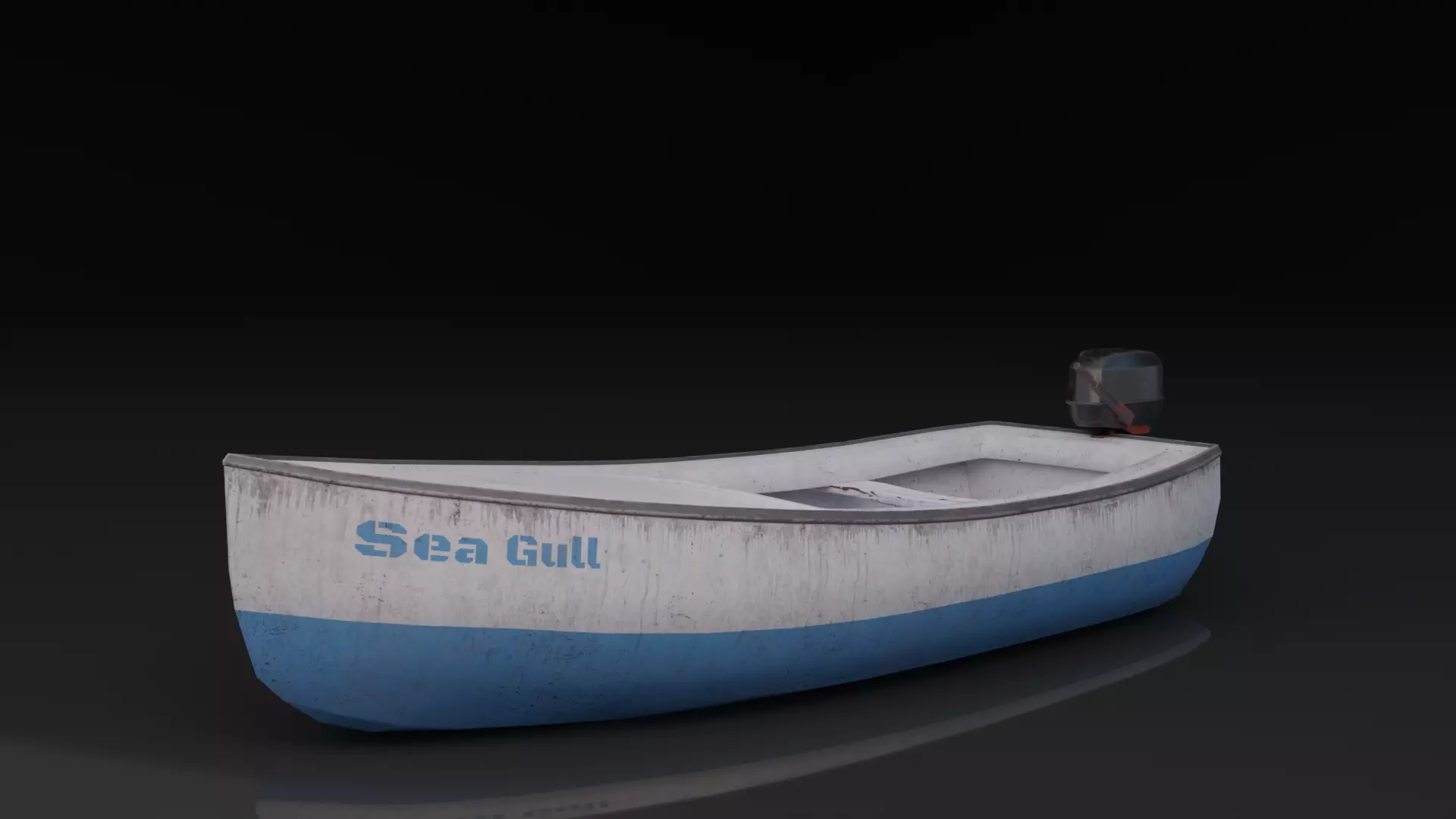 Small Fishing Boat Low-poly 3D model_0