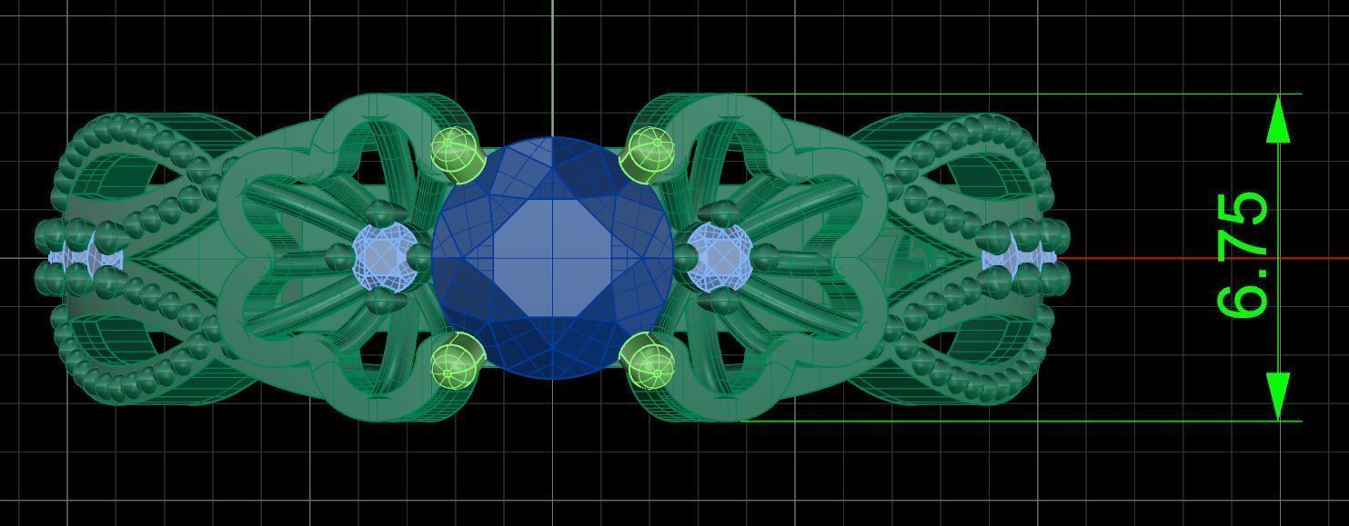 Solitaire ring  3D print model_3