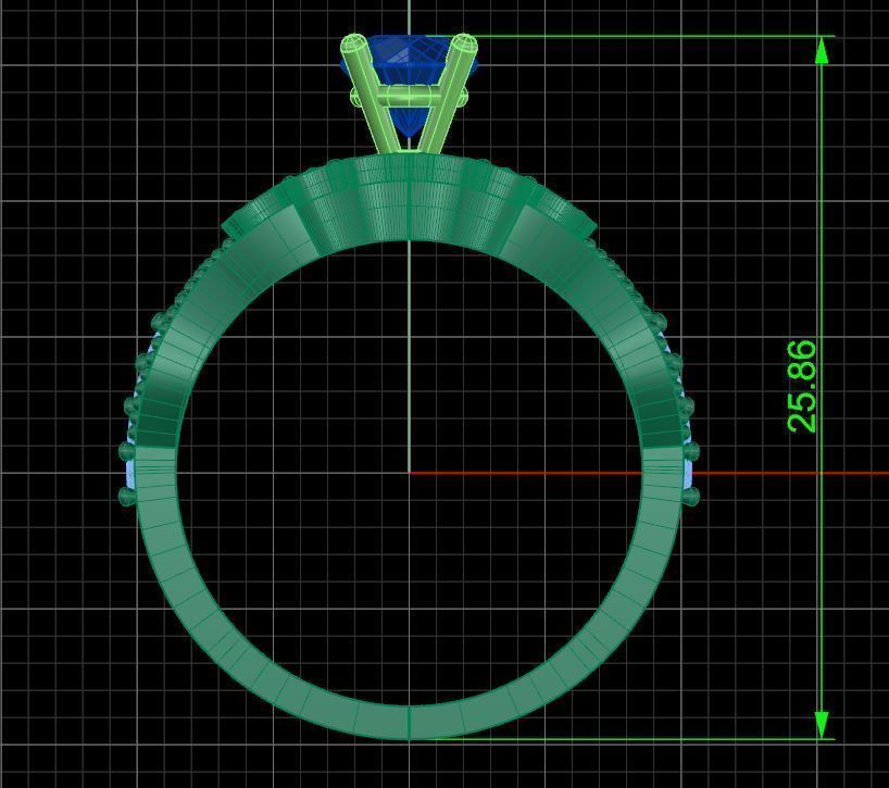 Solitaire ring  3D print model_5