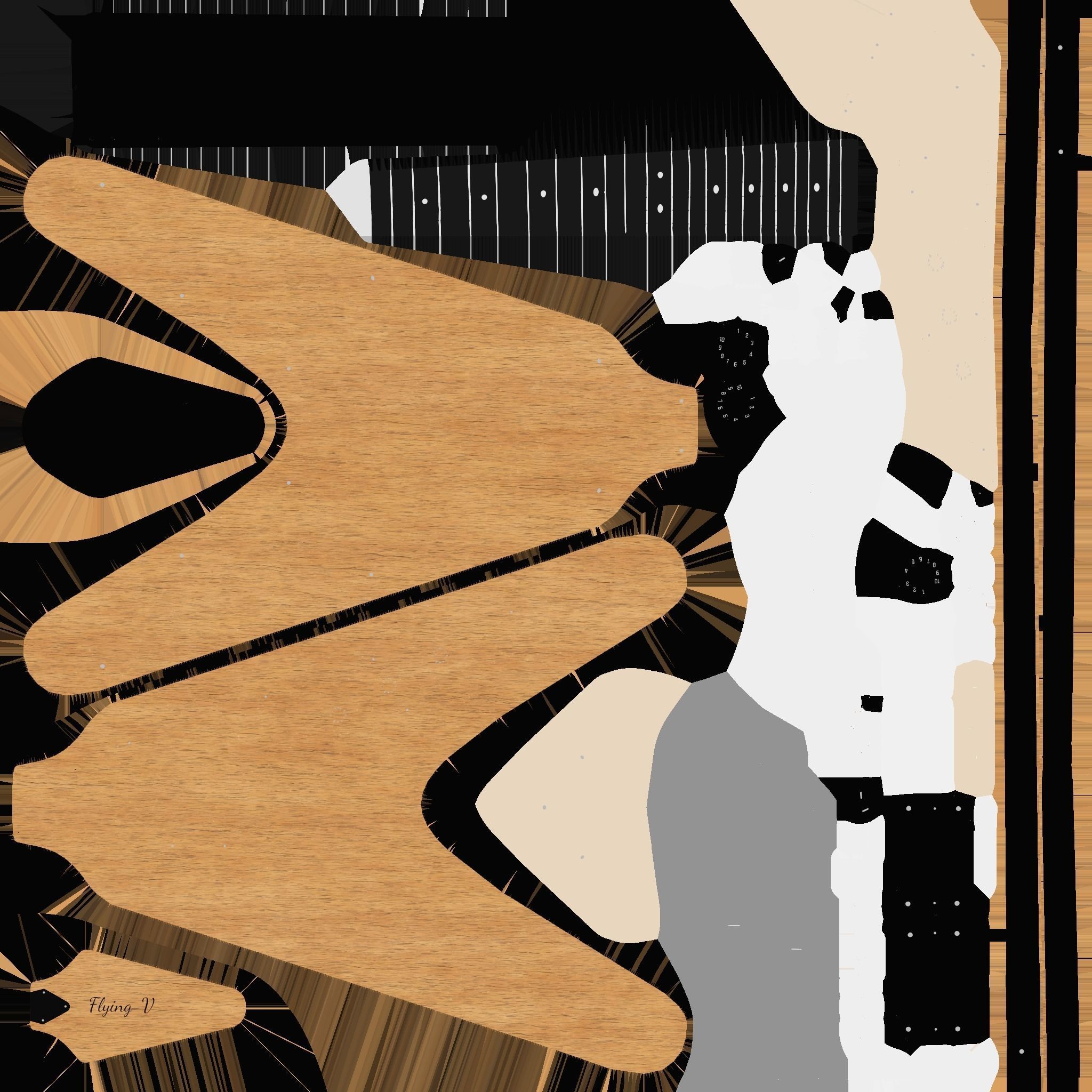 Electric Guitar D06 Light Wood - Music Instrument Design Low-poly 3D model_18