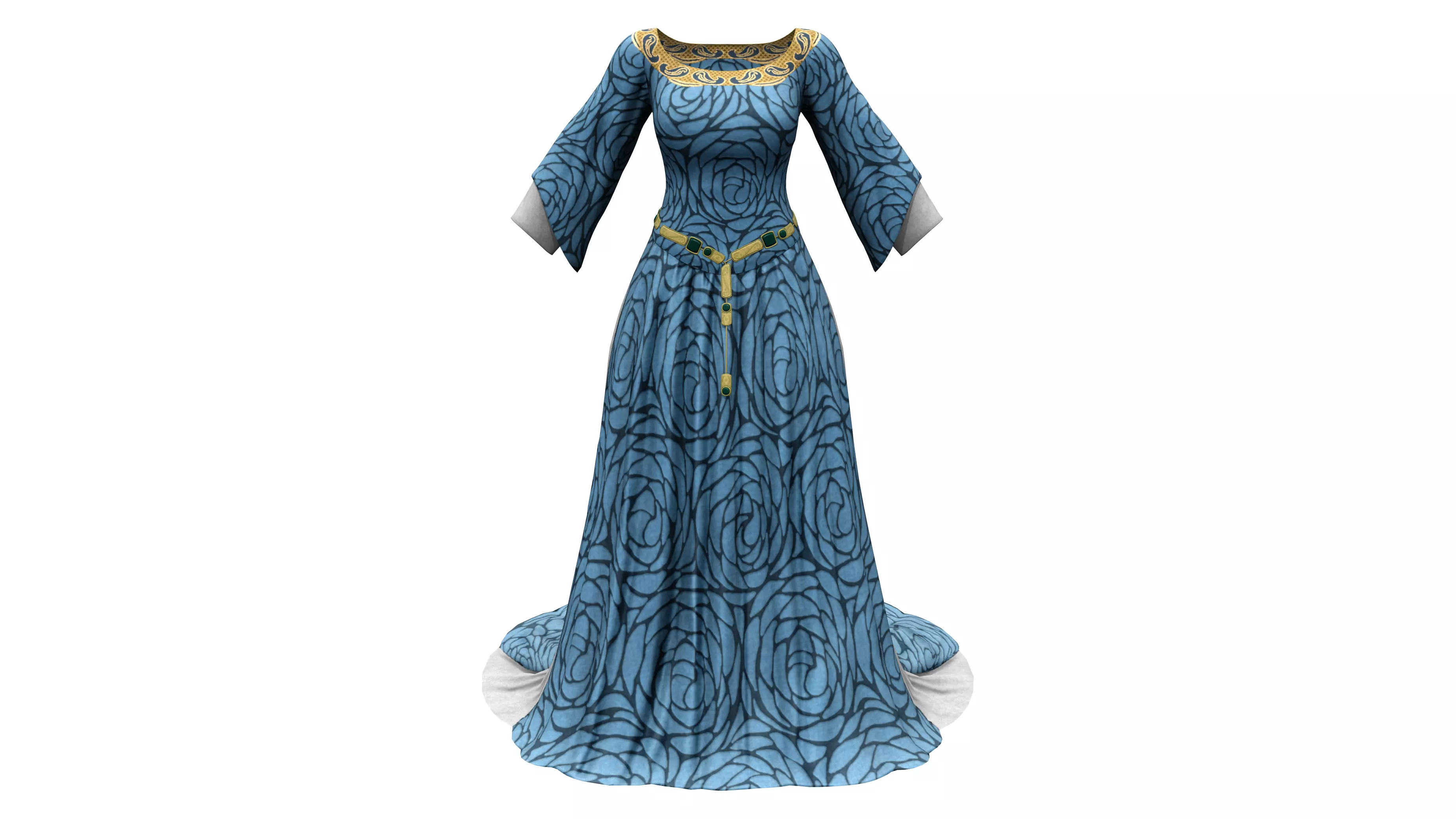 green ruffle dress Green Ruffle-Sleeve Poplin Maxi Dress