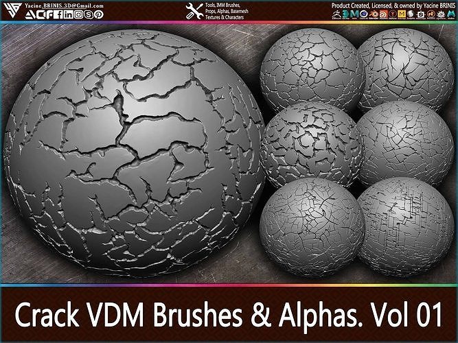 Crack VDM Brushes and Alphas for ZBrush Vol 01 Texture