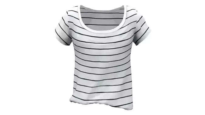 Deep Neck Tucked T-shirt