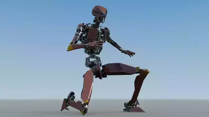 Fully rigged animated robot