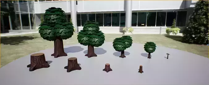 Stylized Leaf Tree collections in the style of Animal Crossing Low-poly 3D model