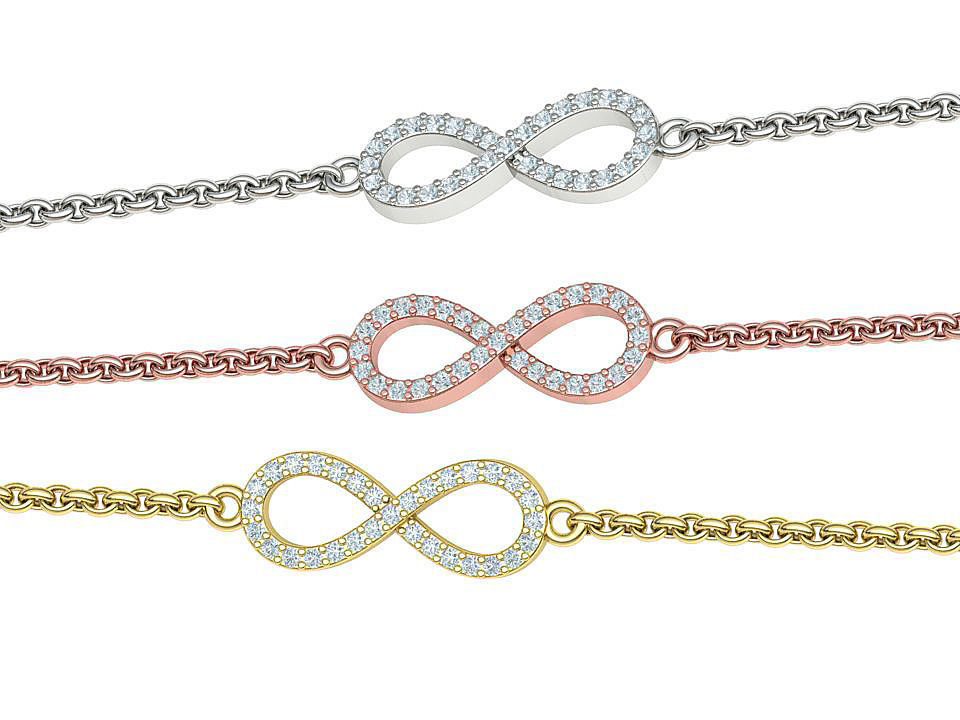 infinity diamond bracelet 3dprint model Endless Bracelet 3D print model_1