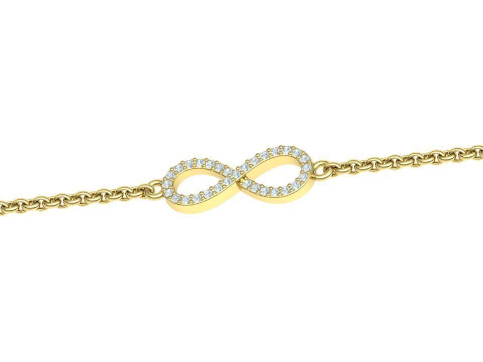 infinity diamond bracelet 3dprint model Endless Bracelet 3D print model_9