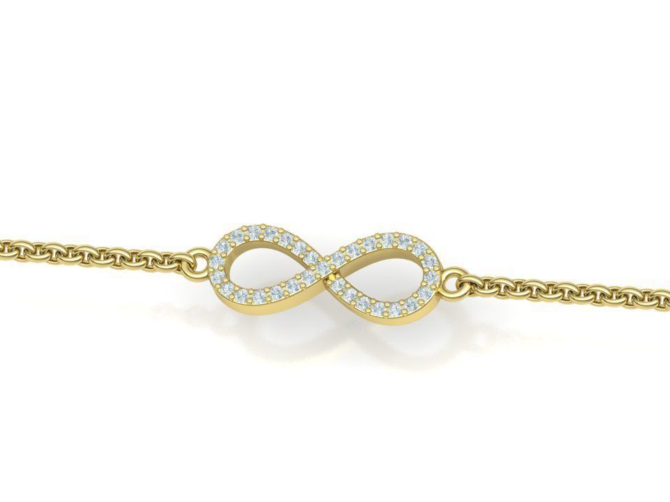 infinity diamond bracelet 3dprint model Endless Bracelet 3D print model_22