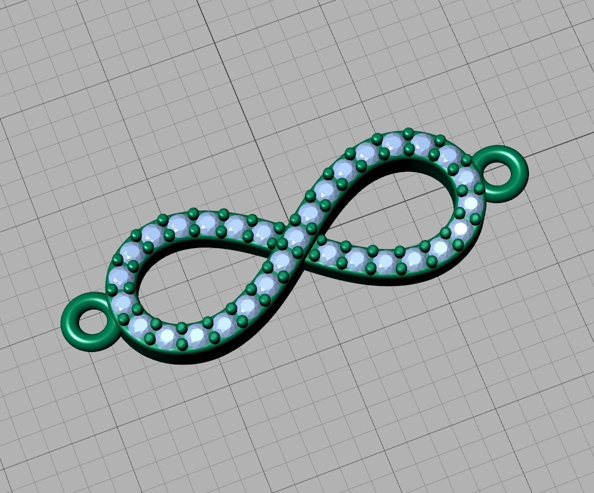 infinity diamond bracelet 3dprint model Endless Bracelet 3D print model_15