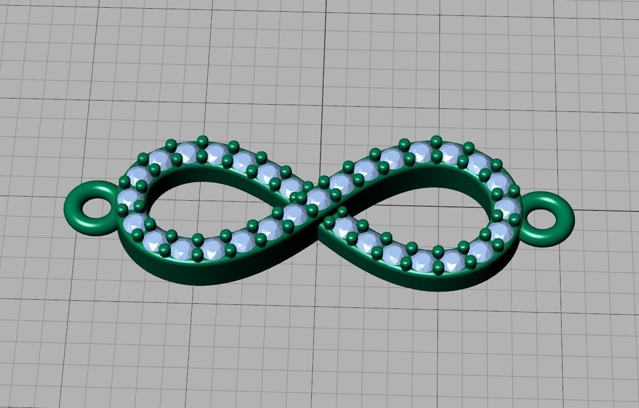 infinity diamond bracelet 3dprint model Endless Bracelet 3D print model_17